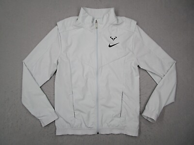 #ad Nike Jacket Mens Medium Gray Rafael Nadal Court Dri Fit Full Zip Performance $48.99