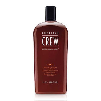 #ad American Crew 3 in 1 Shampoo Conditioner and Body Wash 1 Liter 33.8 Fl.Oz. $22.99