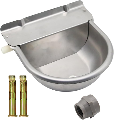 #ad Automatic Horse Waterer Upgraded Livestock Water Bowl Stainless Steel Trough for $45.99