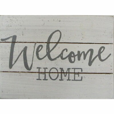 #ad NWT Charming Small Welcome Home Wooden Wall Plaque or Standing Sign 8quot;x6quot;x1.5quot; $19.99