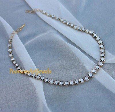 #ad Natural Polki Diamond Necklace Jewelry Sterling Silver Handmade Wedding Jewelry $500.00