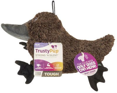 #ad TrustyPup Durable Plush Platypus Dog Toy Silent Squeaker $28.98