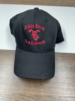 VINTAGE Red Dog Saloon Small Medium Size Flexfit Hat Cap Stretch Back Beware Dog $11.39