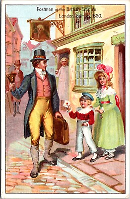 #ad Artist Postcard Postmen of the British Empire London Postman 1820 $10.00