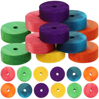 #ad 24Pcs kids wheel toy wheels for craft Colored Children Wooden Wheel $10.25
