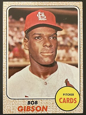 #ad 1968 Topps #100 Bob Gibson of the St. Louis Cardinals. Hall of Famer Nice Card $45.00