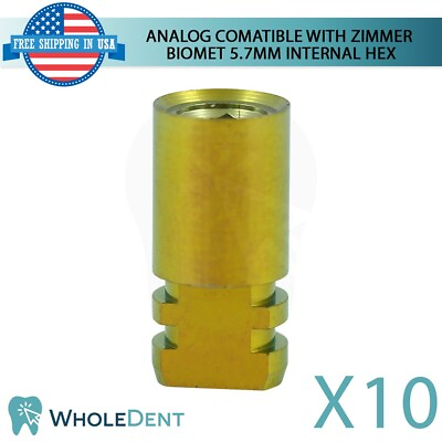 #ad 10X Zimmer Biomet® Compatible Analog Wide Platform Ø5.7mm Dental Lab Replica $85.00
