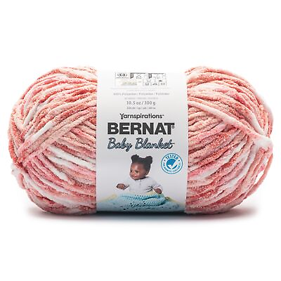 #ad Bernat Baby Blanket Big Ball Yarn Petal Pink $19.86