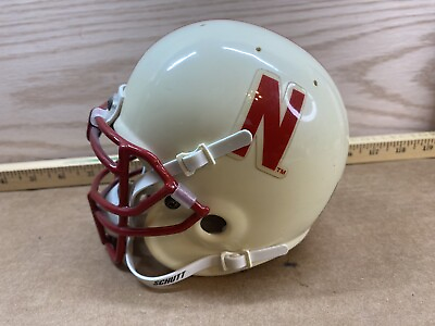 #ad Schutt AIR Nebraska Football Helmet With Face Mask Replica Red Black White $12.00