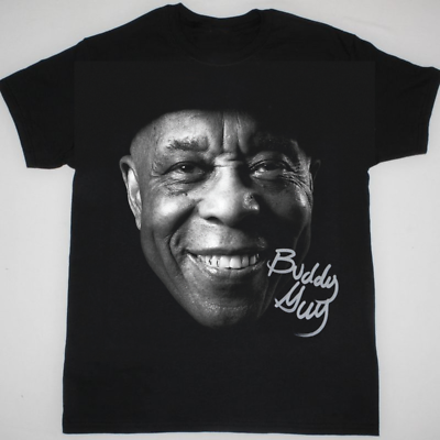 #ad Buddy Guy Face Signature Short Sleeve Cotton Black Shirt All Size Free Shipping $22.99