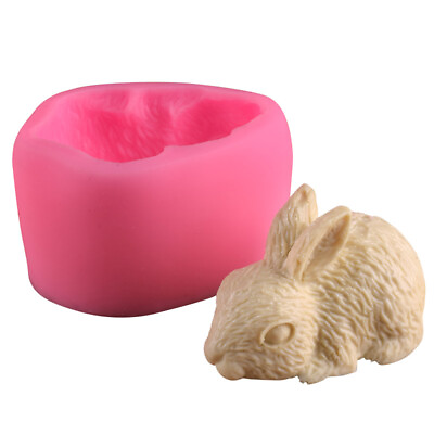#ad Rabbit Mold Silicone Bunny Shape Fondant Cake Decorating Soap Chocolate Mould 3D $11.21
