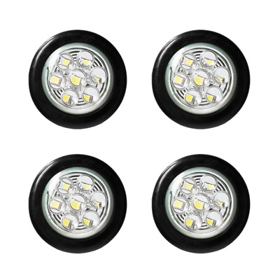 #ad 4x 2quot; Inch Clear White LED Round Clearance Side Marker Lights Truck Trailer 12V $14.95
