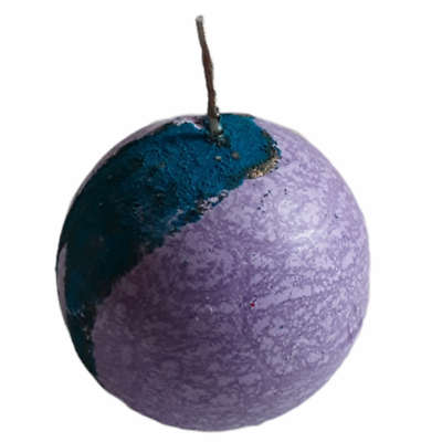 #ad Hand Dipped Candle 2.5quot; Israel Sphere Ball Tone on Tone Purple Blue Unscented $4.90