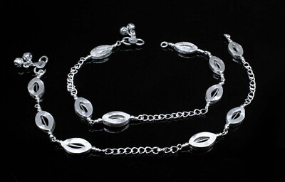 #ad Cute Women Anklet Bracelet 925 Silver Beads Foot Ankle chain Beach wear 10.5quot; $89.64