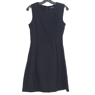 #ad NWT Gap Womens Dress V Neck Fit Flare Sleeveless Navy Blue 2 BW $13.98