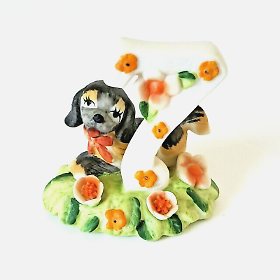 #ad George Good Porcelain Dog Figurine Terrier Puppy 7th Birthday Cake Topper Vtg $9.99