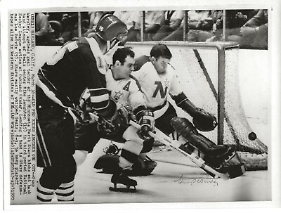 #ad 1970 GUMP WORSLEY HOFer SIGNED HOCKEY ACTION AP WIRE MEDIA PRESS PHOTO C $79.99