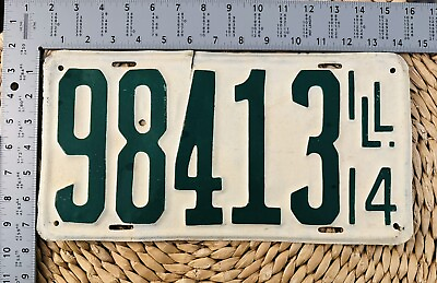 #ad 1914 Illinois License Plate ALPCA Garage Decor Model T Ford Era HCCA 98413 RP $84.00