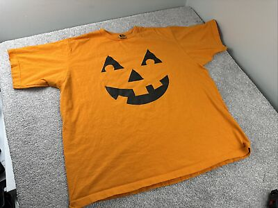 #ad Orange Halloween T Shirt Pumpkin Jack O Lantern Extra Large $14.95