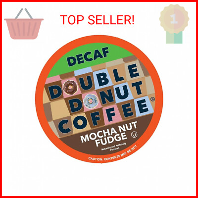 #ad Double Donut Medium Roast Decaf Coffee Pods Mocha Nut Fudge Flavored for Keuri $50.76