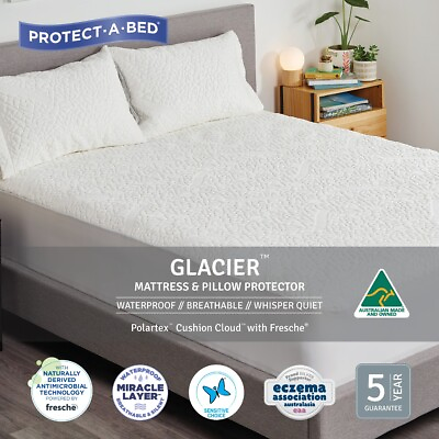 #ad Protect A Bed Glacier Polartex Jacquard Fitted Waterproof Mattress Protector AU $359.96