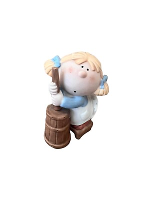 #ad Bumpkins By Fabrizio Little Girl With Butter Churn Figurine Porcelain Home Decor $8.25