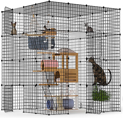 #ad JYEARN Cat Cage Indoor Large Cat Enclosures DIY Cat Playpen Detachable Pet Playp $281.80