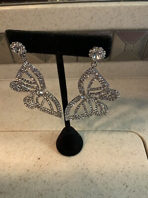 #ad Butterfly Earrings Rhinestones $21.99