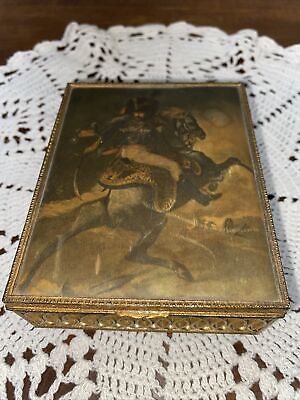 #ad 1969 Gericault Officer of The Chasseurs Of The Guaro Music Trinket Box Vintage $24.99