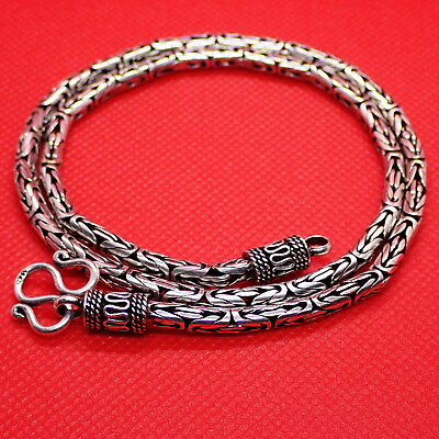 #ad New Byzantine Bali 925 Sterling Silver Amulet Pendant Necklace Chain 4mm 20quot; 48g $99.00