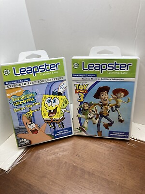 #ad Leapster Lot Spongebob Squarepants Saves The Day And Toy Story 3 $18.00