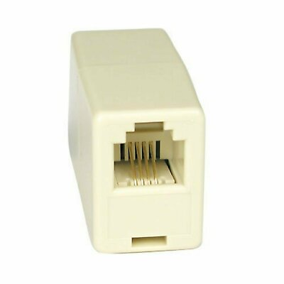 #ad 4C RJ11 Telephone Phone Jack Line Coupler Adapter Connector for Exten Cord Beige $3.09