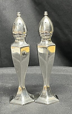 #ad Vintage Silver Plated Salt And Pepper Shakers Pre Owned Chipped SEE PICTURES $30.00
