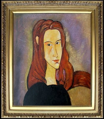 #ad Framed Modigliani Portrait of Jeanne Repro Hand Painted Oil Painting 20x24in $229.00