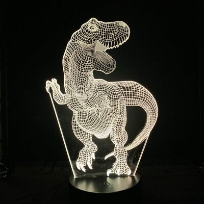 #ad Uruzuo 3D Dinosaur Night Light Lamp Toys 16 Colors Auto Changing Touch Desk Dec $19.99