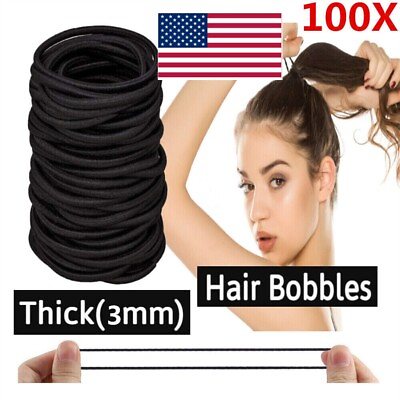 #ad 100Pcs Women#x27;s Girls Hair Band Ties Rope Ring Elastic Hairband Ponytail Holder $3.29