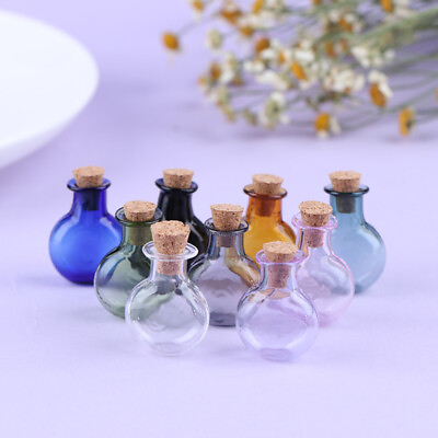 #ad 2Pcs Mini Glass Bottles Wishing Bottle with Corks Tiny Jars Vials Storage Bot L3 C $1.67