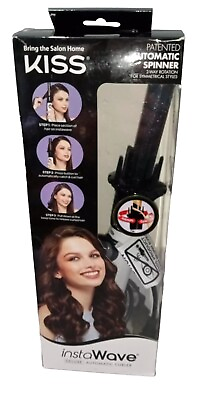 #ad Kiss Products KACI01 Instawave Automatic Ceramic Curling Iron 1 in Black White $21.00