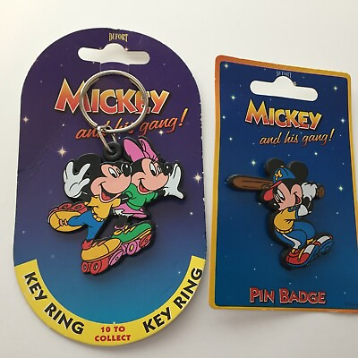 #ad UK Mickey amp; His Friends Plastic Series Baseball Mickey Keychain Disney Pin 17363 $8.00