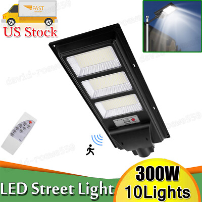 #ad 10X Commercial Solar Street Light LED Full Bright Outdoor Dusk to Dawn Road Lamp $213.99