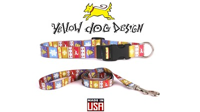 Yellow Dog Design CHRISTMAS Puppy Collar or Leash Ski Sweater Design XS S M L $13.95