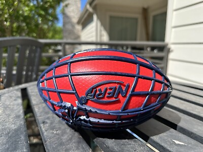 #ad VERY RARE Spider Man NERF Football Web GRIP Red Blue MARVEL Hasbro PERFECT $29.95