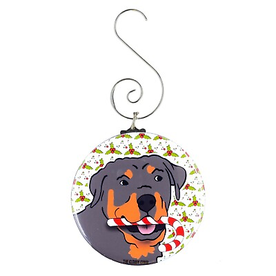 #ad Rottweiler Dog Candy Cane Christmas Holiday Ornament Gift Collectible Decor $9.00