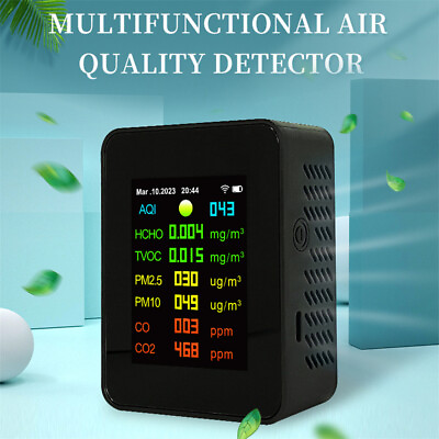 #ad 9 In 1 Portable CO2 Meter Air Quality Monitor TVOC HCHO Carbon Dioxide Detector AU $69.99