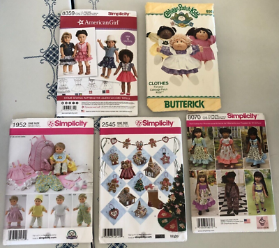 #ad 5 Uncut 3 Doll1 Xmas Simplicity American Girl1 Butterick Cabbage Patch Pattern $24.90
