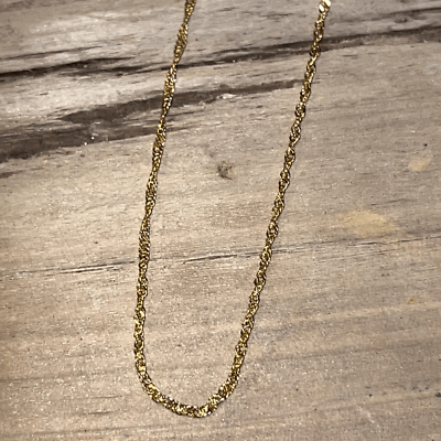 #ad Twisted Rope Chain Necklace Gold Tone 18” Long $120.00