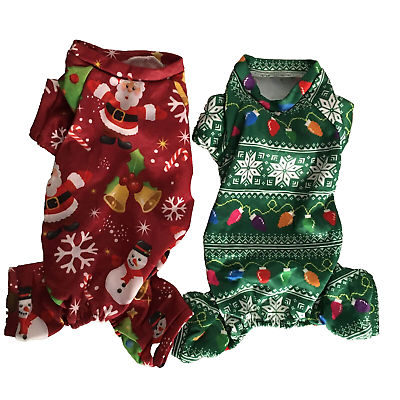 #ad Two Pet Dog Cat Puppy Clothes Christmas Size Medium One Piece Animal $17.75