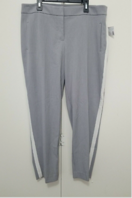 #ad Maurices Pants Size 11 12 Cigarette Stripe Gray White Cropped Slim Ankle $9.99