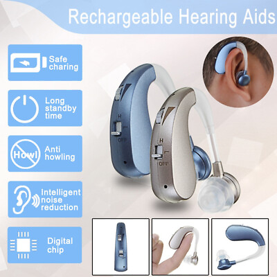 #ad Small Rechargeable Mini Digital Hearing Sound Amplifier Silver $24.95