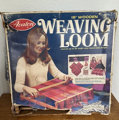 #ad Vintage Avalon 18” Wooden Table Top Wood Yarn Weaving Loom $40.00